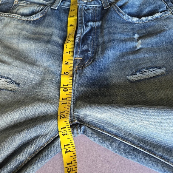 7 For All Mankind Blue Easy Straight Distressed Denim Jeans Size 28 - Picture 13 of 14